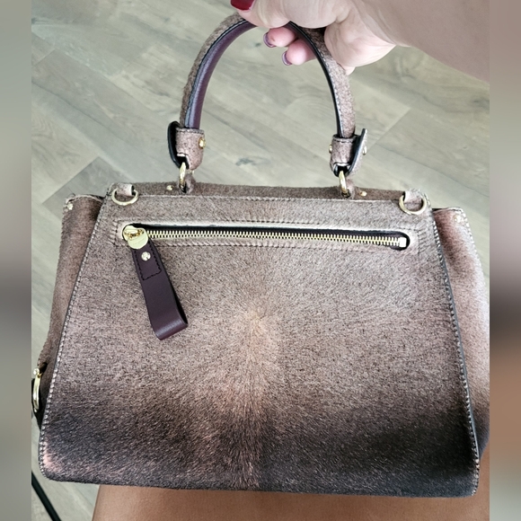 Salvatore Ferragamo Giancini SOFIA Calf Hair Leather Satchel Bag - Picture 5 of 13